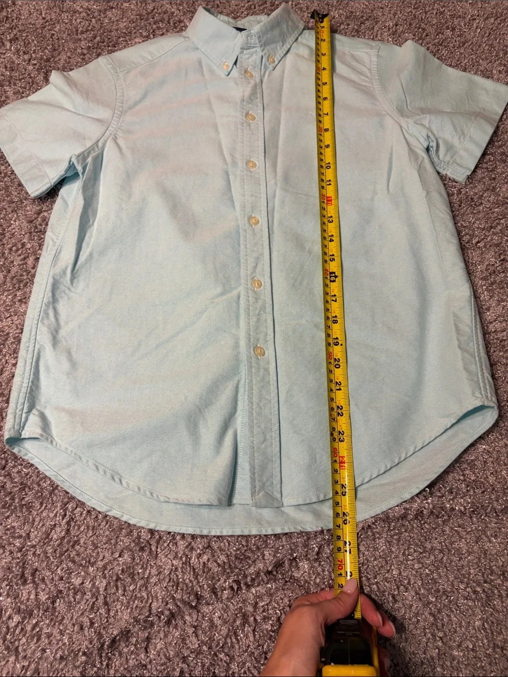 Ralph Lauren Pale Blue Short-Sleeve Button-Down Shirt